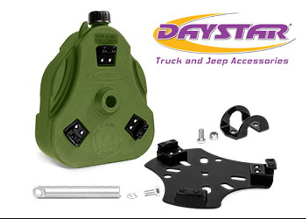 Daystar Cam Can Green Non-Flammable Liquids 2 Gallon W/ 1.5 Inch Roll Bar Mount Includes Spout KU71129GN