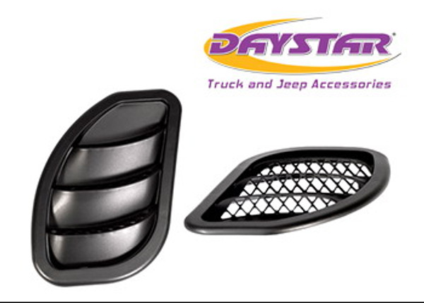 Daystar 86-92 Jeep MJ Comanche Side Hood Vent Kit Black Pair KJ71052BK