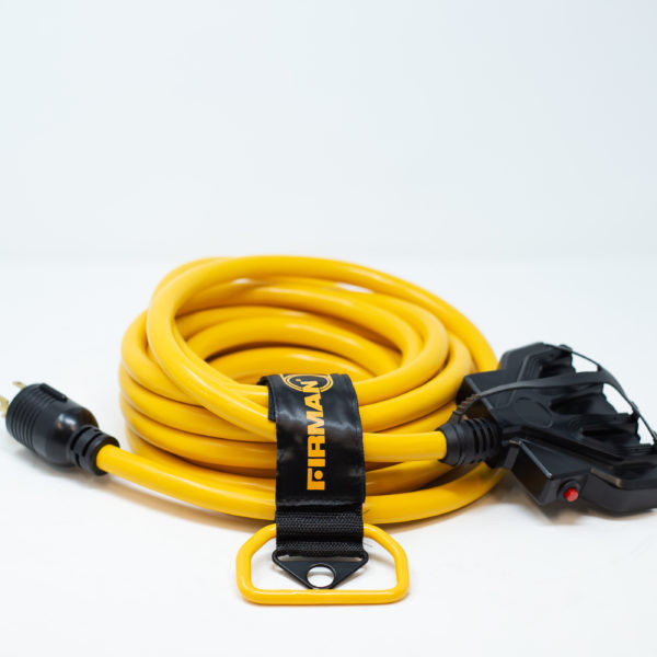 25FT POWER CORD L14-30P TO 5-20RX4, 10 GUAGE 30AMP WIRING, CIRCUIT BREAKERS & STORAGE STRAP           1120
