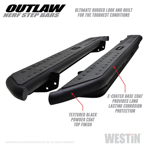 0523 TACOMA DOUBLE CAB TEXTURED BLACK OUTLAW NERF STEP BARS 0523 TACOMA DOUBLE CAB TEXTURED BLACK OUTLAW NERF STEP BARS