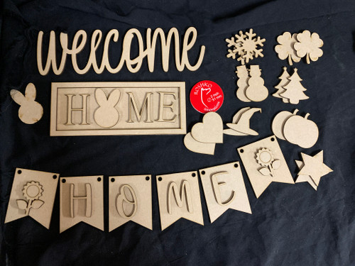 Welcome home interchangeable Tier Tray decoration set