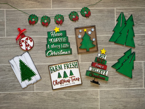Christmas Trees Tier Tray decoration set