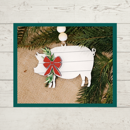 Farm Animal Christmas Ornament  (Pig)