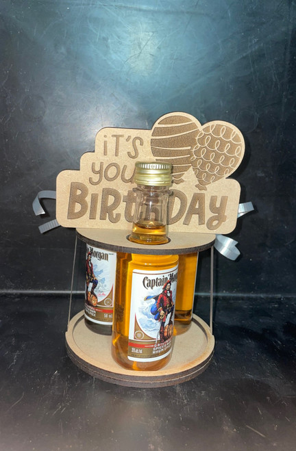 Mini Booze bottle stand -   Set of 3 Birthday  Theme 