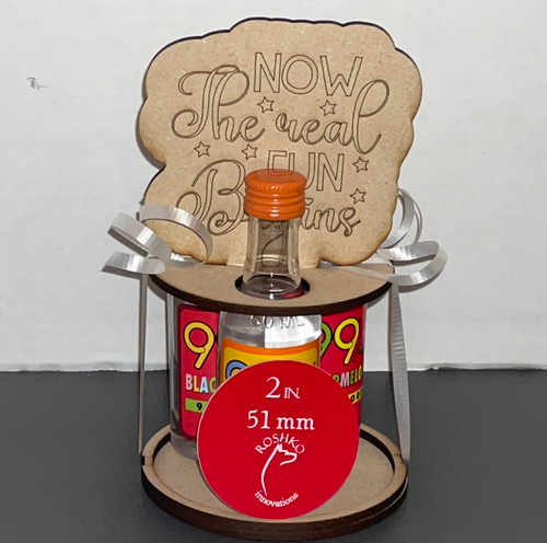 Mini Booze bottle stand - Now the real fun begins