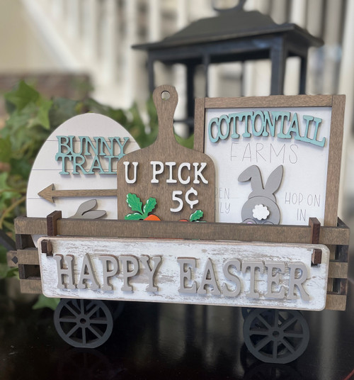 Wagon Shelf Sitter with  Easter Bunny  theme  Insert