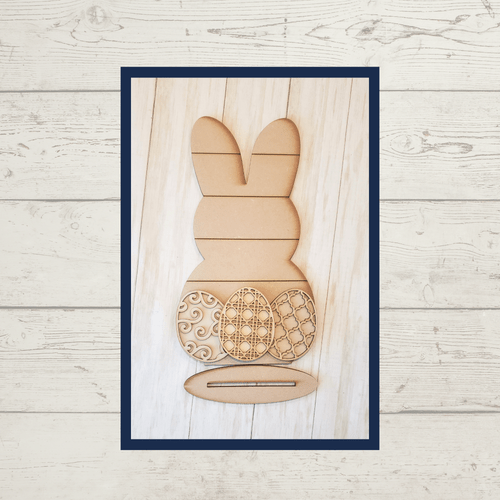 Shelf sitter Bunny Freestanding Sign -with 3 eggs