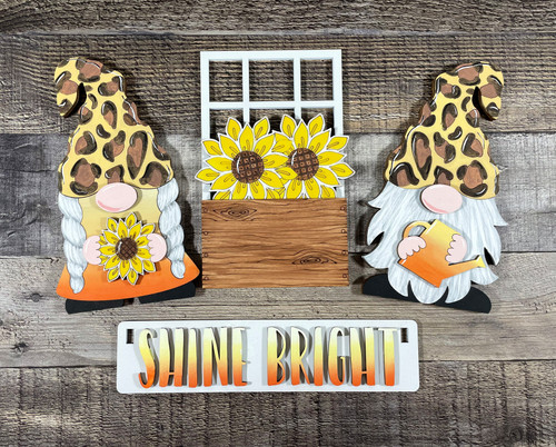 Shelf Sitter  Sunflower Gnome Insert set 