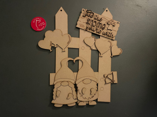 Gnome Valentine's Day fence kit