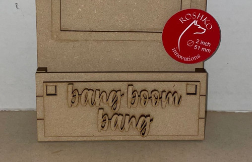 Additional Tag  for the Tag Style Interchangeable Leaning Sign - "bang boom bang"
