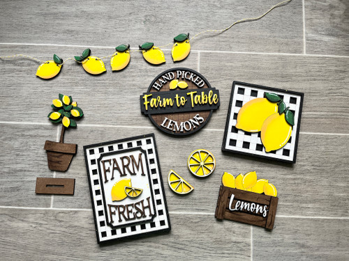 Farm to table Lemon Tier Tray decoration set