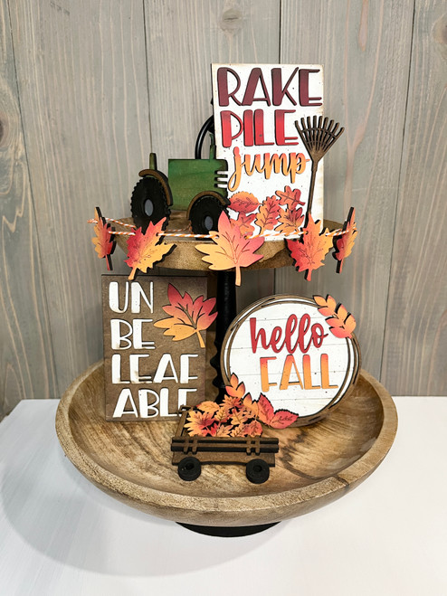 Fall Leaves Tier Tray decoration set