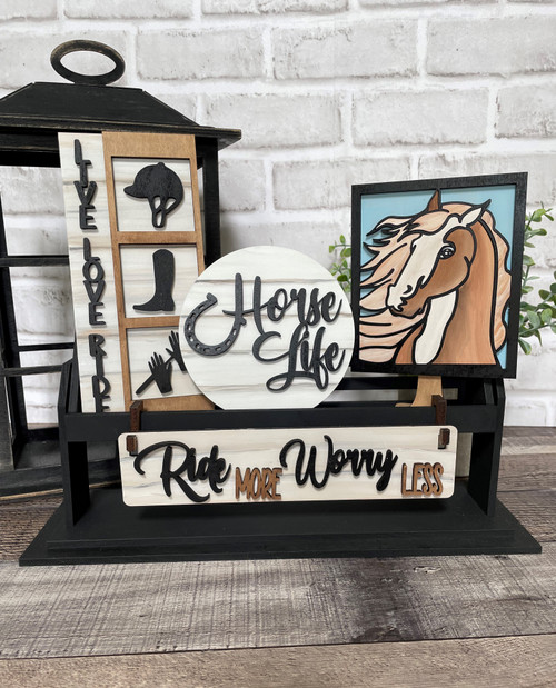 Riser Shelf Sitter with horse Insert