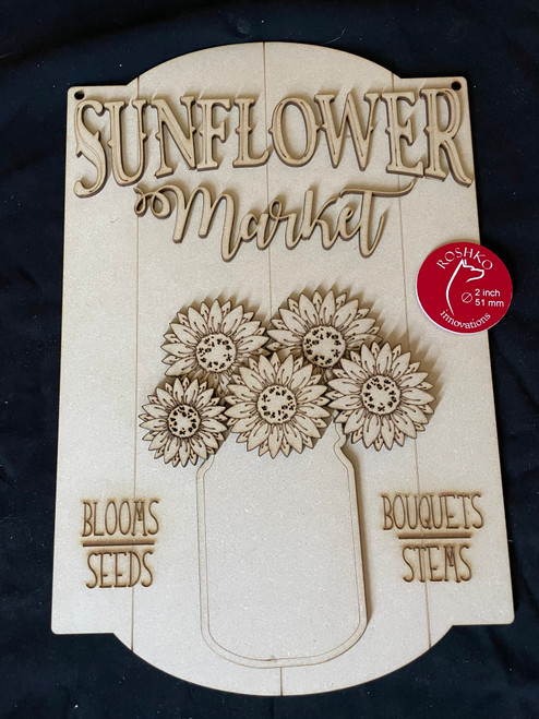 Sunflower Market Door Hanger  DIY sign kit 