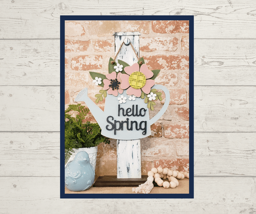 Hello Spring Watering Can Door Hanger kit 