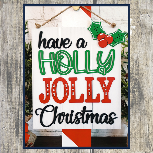 Holly Jolly Christmas  Door Hanger kit 
