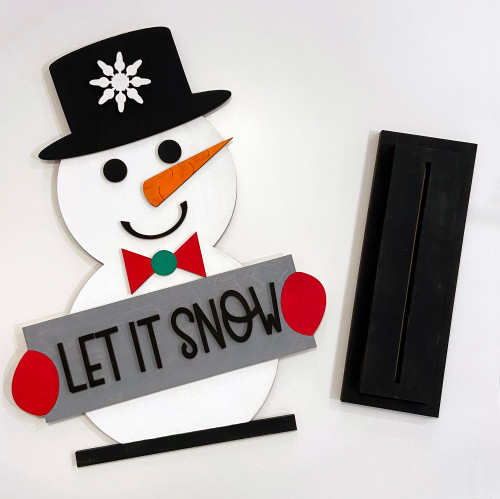 Let it snow freestanding snowman 