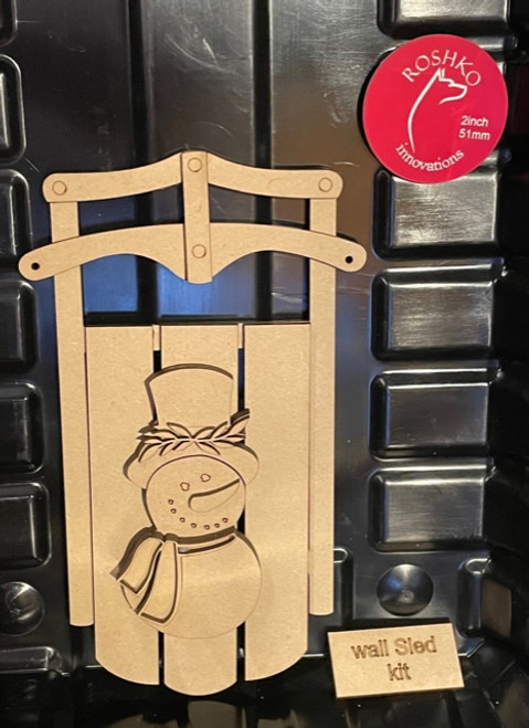 Wall Sled Ornament  - snowman