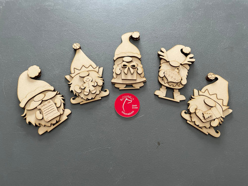 Freestanding Christmas Gnome  set of 5