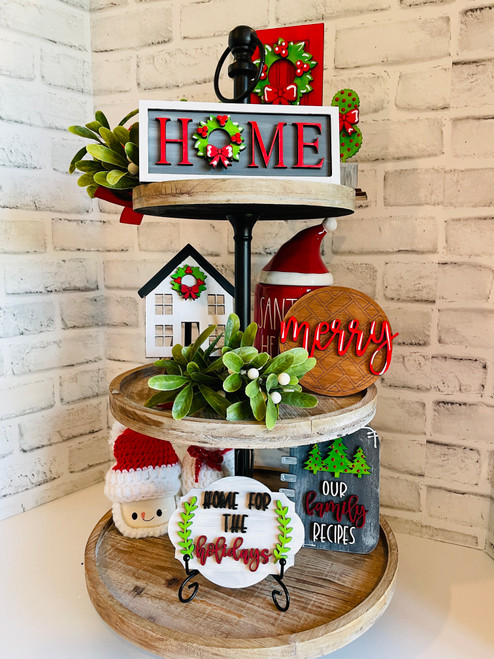 Home for the Holidays Tier Tray decoration set