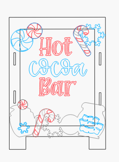 Sandwich board full kit - hot cocoa