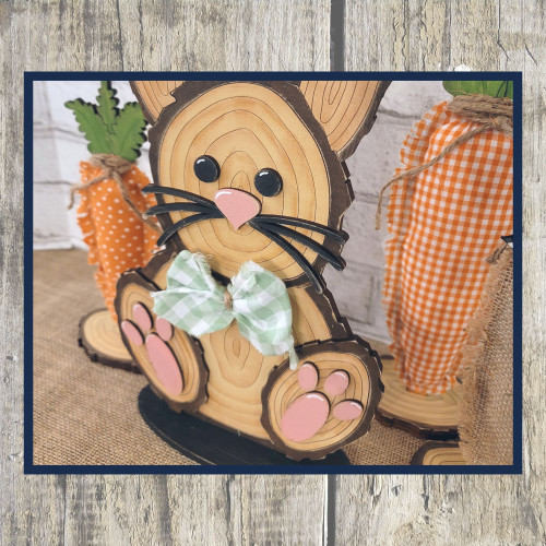 Wood Slice Bunny shelf sitter sign DIY  kit