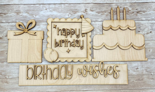 Happy Birthday shelf sitter sign DIY  kit