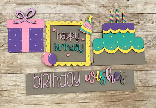 Happy Birthday shelf sitter sign DIY  kit