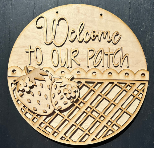Welcome Strawberry Round  DIY sign kit 
