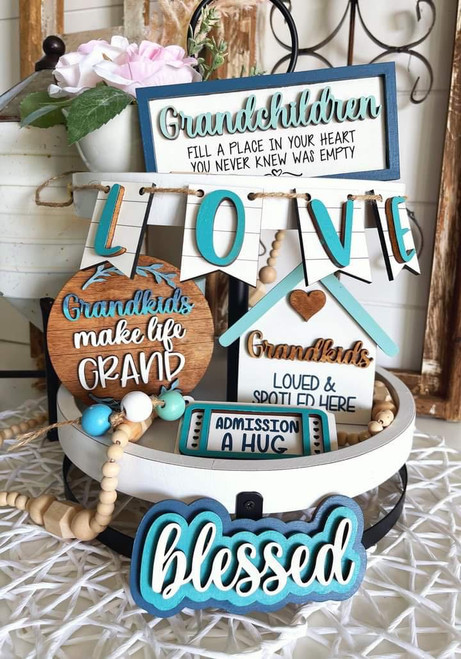 Grandchildren Tier Tray decoration set