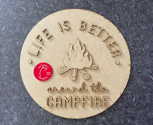 Campfire 12” Round Sign