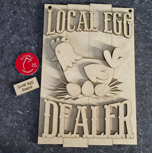 Local Egg Dealer Door Hanger  DIY sign kit 