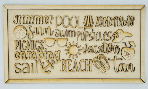 Summer Fun sign - straight frame 