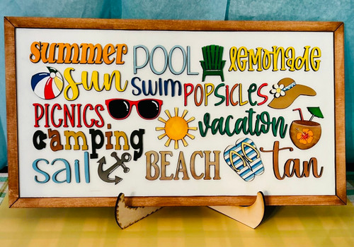 Summer Fun sign - straight frame 