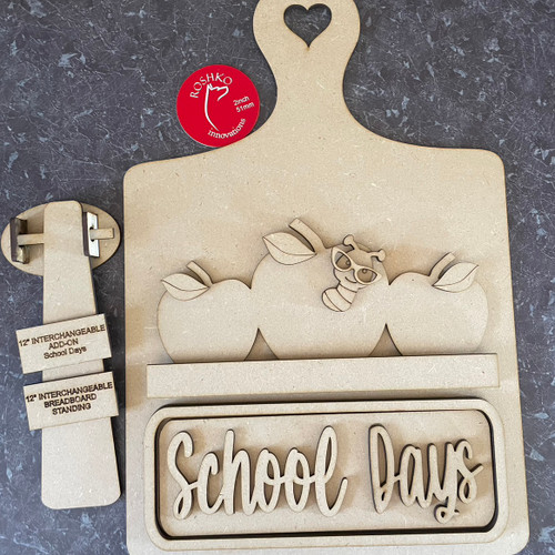 12" Interchangeable set Bread Board  - School Days (full kit)