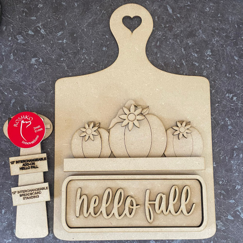 12" Interchangeable set Bread Board  - Hello Fall  (full kit)