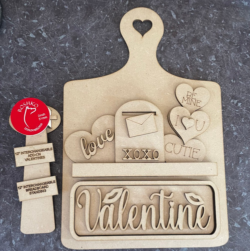 12" Interchangeable set Bread Board  - Valentines (full kit)