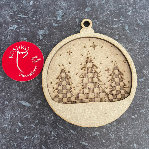  2 layer Christmas Trees ornament - engraved back piece