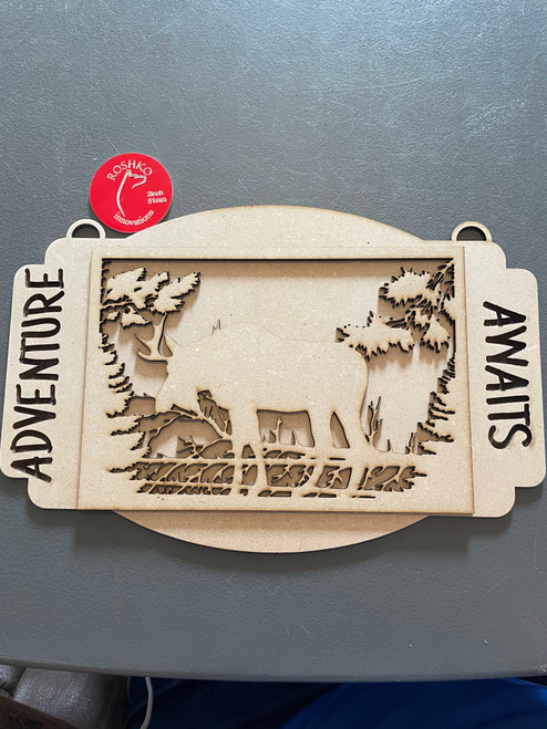 Adventure Awaits Moose Door Hanger  DIY sign kit 