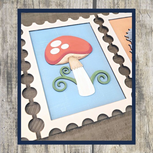 Mushroom Stamp artwork DIY sign 