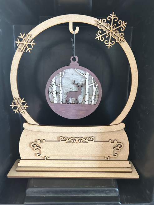 Snow globe ornament Hanger  DIY sign kit  (1/4" MDF)