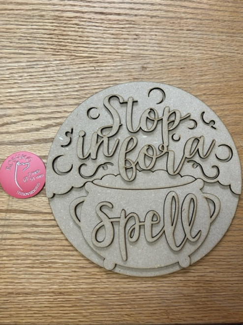 Sit for a Spell 8” Round Sign with plate stand