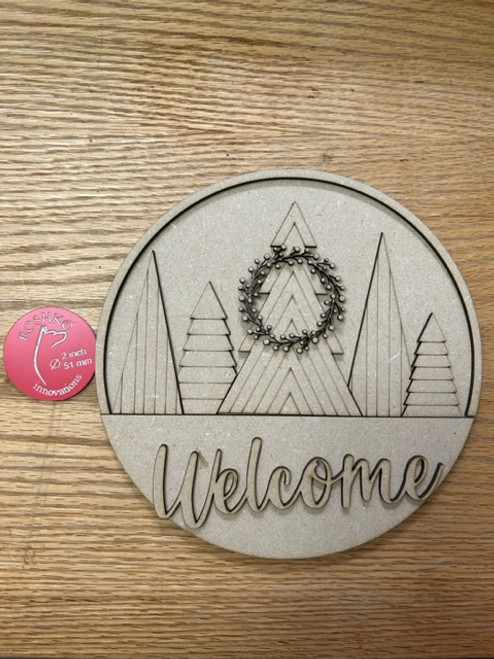 Tree Welcome 12” Round Sign