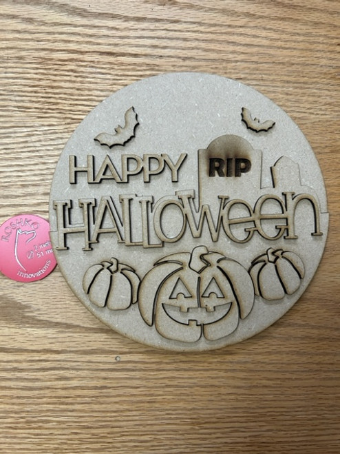 Happy Halloween 12” Round Sign - pumpkin