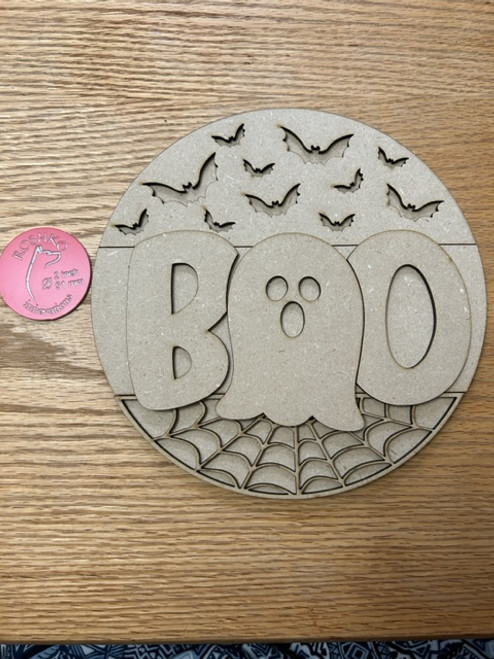 Boo 12” Round Sign