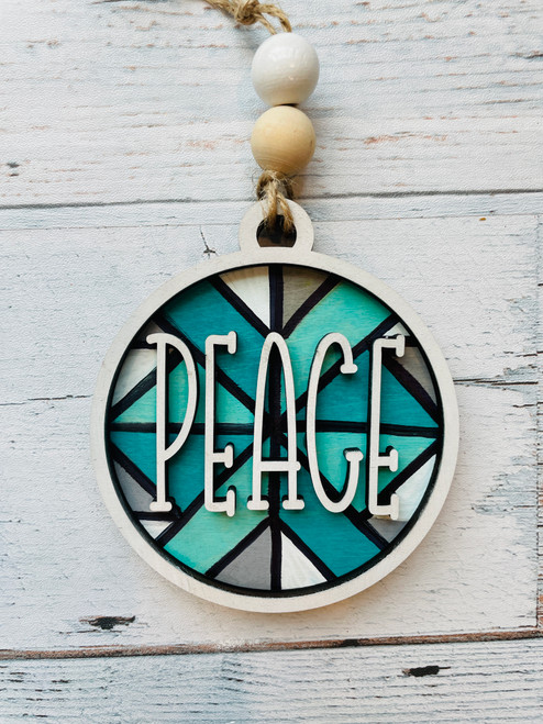 Geometric word Ornament -Peace 