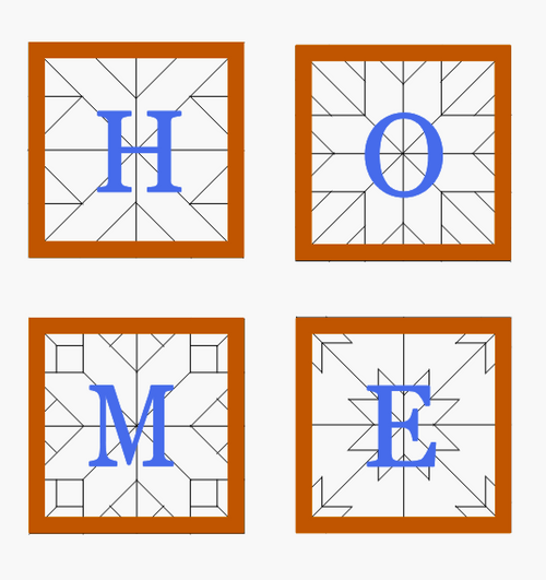  Quilt Wall Square DIY sign - Letter H ONLY