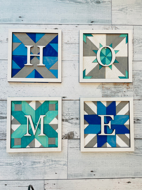 Quilt Wall Square DIY sign - LETTER E ONLY 