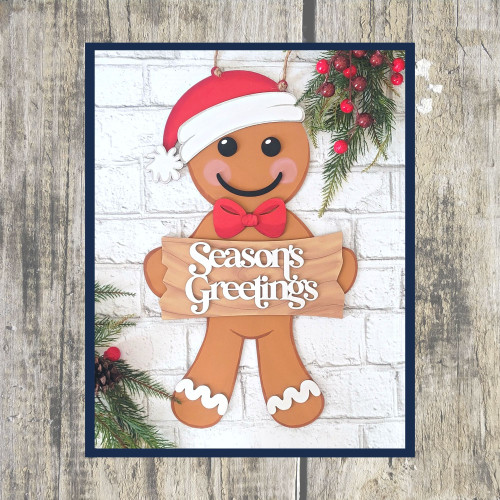 Boy Gingerbread Door Hanger - season greetings banner
