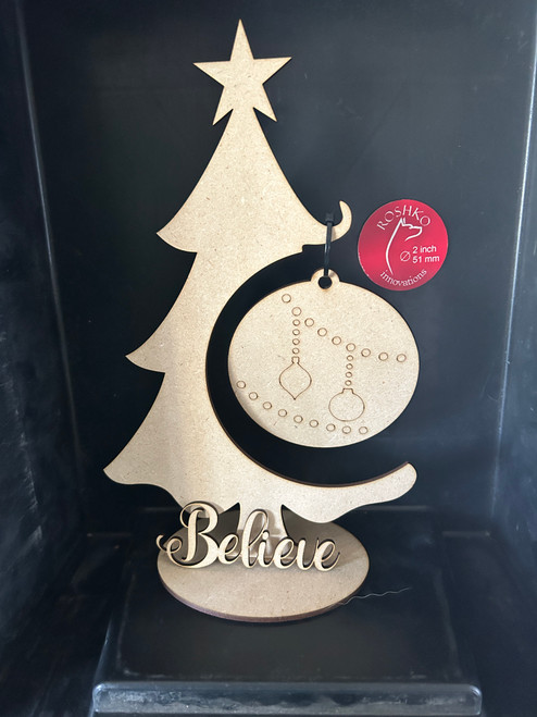 Tree ornament holder D - with believe